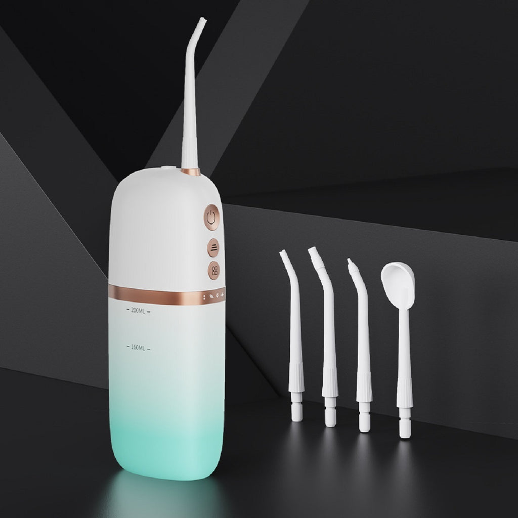 Portable Water Flosser | Rechargeable, Waterproof Dental Cleaner with 4 Nozzles