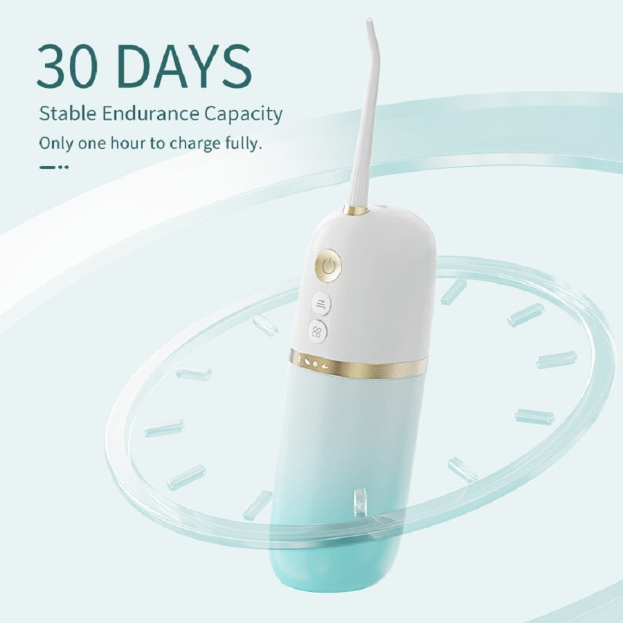 Portable Water Flosser | Rechargeable, Waterproof Dental Cleaner with 4 Nozzles