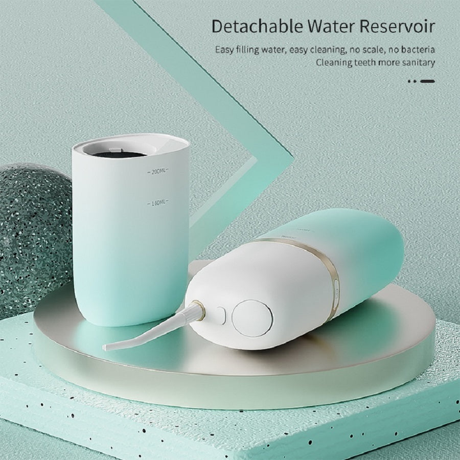 Portable Water Flosser | Rechargeable, Waterproof Dental Cleaner with 4 Nozzles